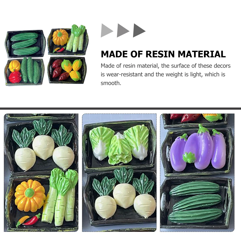 4pcs Resin Ornaments Miniature Vegetables Craft Basket House Accessories Lightweight Wear Resistant Decorative Plants
4pcs Resin Ornaments Miniature Vegetables Craft Basket House Accessories Lightweight Wear Resistant Decorative Plants