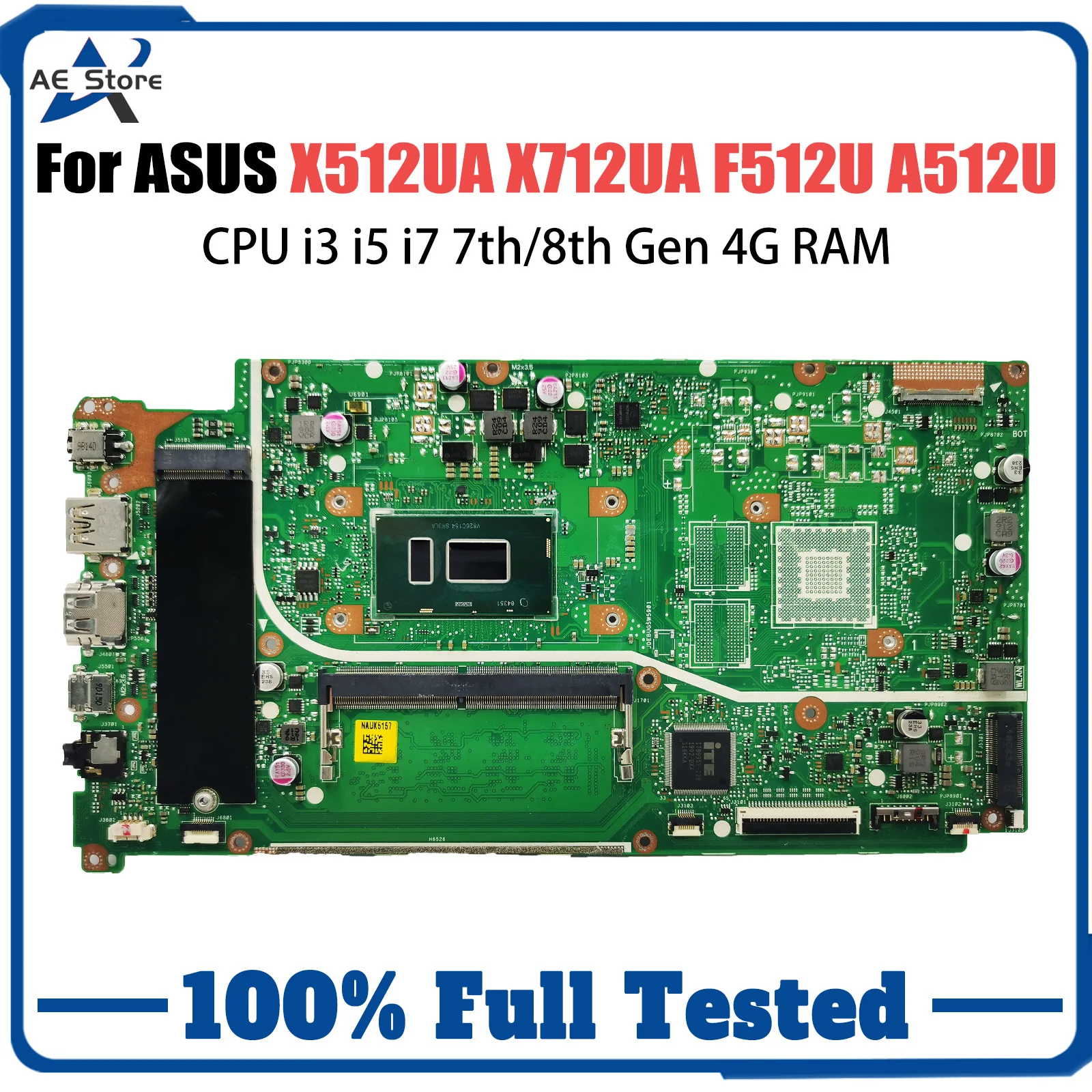 X512UA Mainboard For ASUS X712UA F512U A512U Y5100U V5000UA X512UB X512UF Laptop Motherboard CPU i3 i5 i7 7th/8th Gen 4G RAM
X512UA Mainboard For ASUS X712UA F512U A512U Y5100U V5000UA X512UB X512UF Laptop Motherboard CPU i3 i5 i7 7th/8th Gen 4G RAM