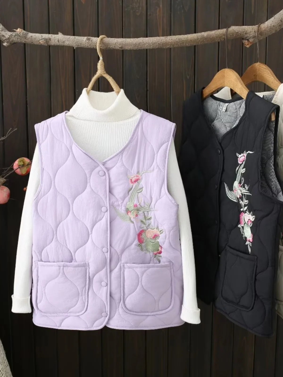 Autumn Winter plus Size Women's Lightweight Warm Cotton Vest Inner Liner Embroidered Gourd Pattern Vest Versatile Plant Floral
Autumn Winter plus Size Women's Lightweight Warm Cotton Vest Inner Liner Embroidered Gourd Pattern Vest Versatile Plant Floral