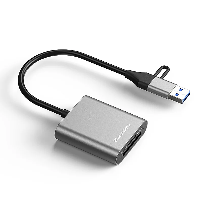 Dual-head SD4.0 2-in-1 card reader USB3.2 high-speed 10Gbps supports UHS-I/II cards
Dual-head SD4.0 2-in-1 card reader USB3.2 high-speed 10Gbps supports UHS-I/II cards