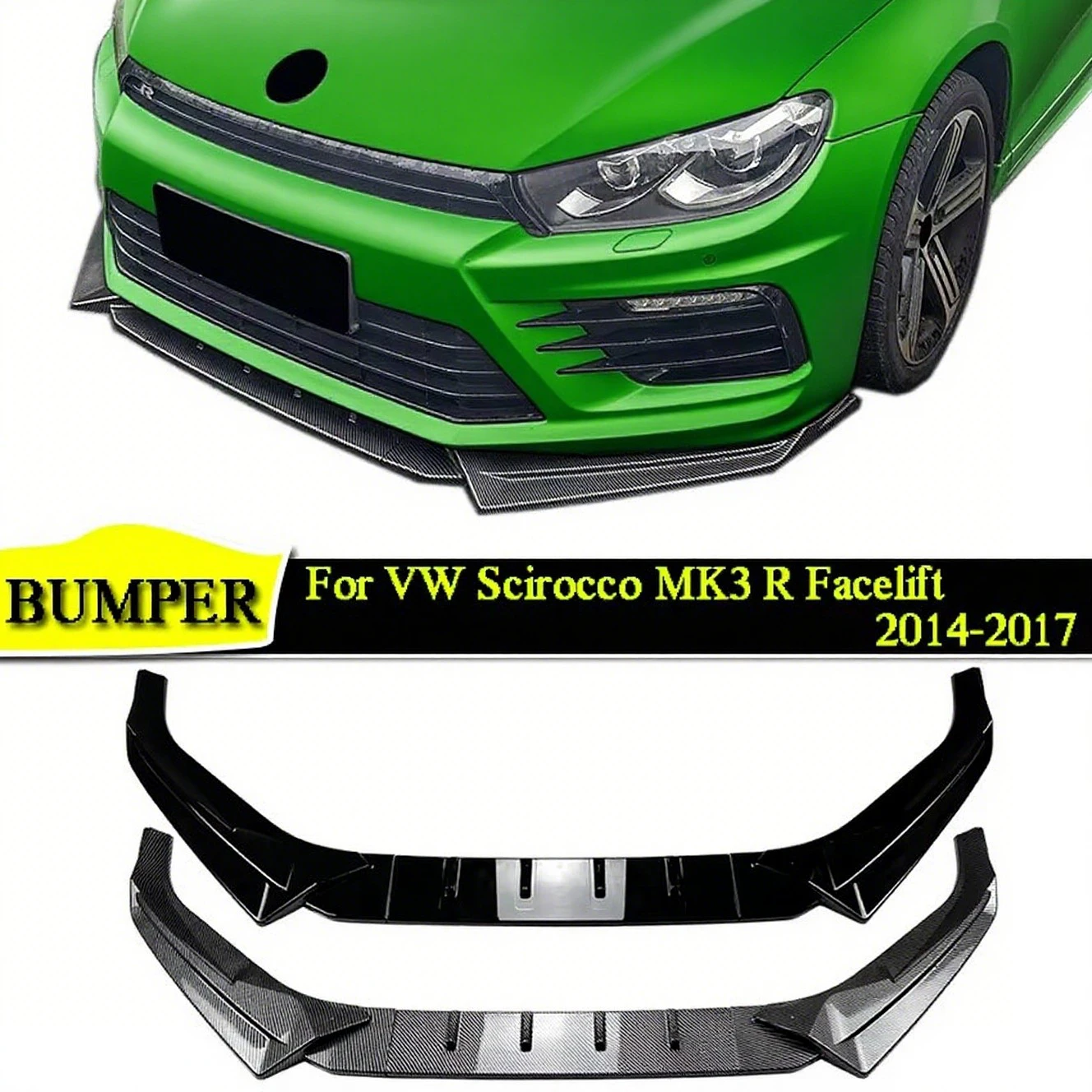 Front Bumper Lip Splitter Diffuser For Volkswagen Scirocco MK3 R Facelift 2014-2017 Gloss Black / Carbon Look Protective Cover
Front Bumper Lip Splitter Diffuser For Volkswagen Scirocco MK3 R Facelift 2014-2017 Gloss Black / Carbon Look Protective Cover