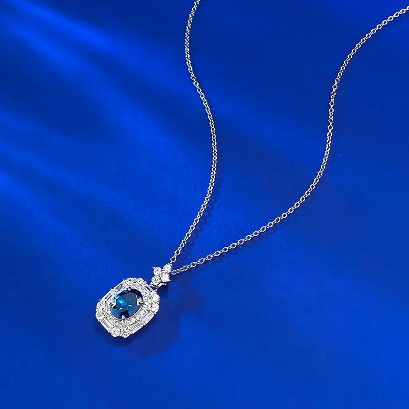 2025 S925 Silver Sapphire 6 * 8mm Necklace Women's Clavicle Chain Retro Style Pendant Women's Wedding Jewelry
2025 S925 Silver Sapphire 6 * 8mm Necklace Women's Clavicle Chain Retro Style Pendant Women's Wedding Jewelry
