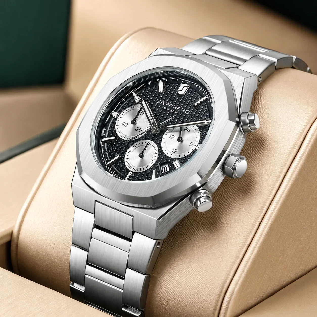SAPPHERO Men's Stainless Steel Watch, Waterproof Chronograph Business Wristwatch, Premium Classic Dress Watch, Ideal Luxury Gift
SAPPHERO Men's Stainless Steel Watch, Waterproof Chronograph Business Wristwatch, Premium Classic Dress Watch, Ideal Luxury Gift