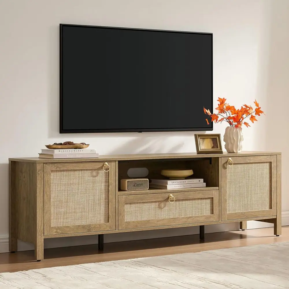 69 Large Boho Style TV Stand with Doors & Adjustable Shelves for 55-75 Inch TVs
69 Large Boho Style TV Stand with Doors & Adjustable Shelves for 55-75 Inch TVs