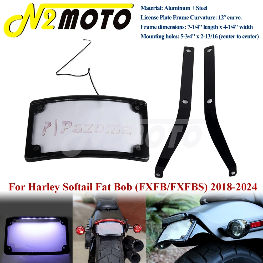 Number Plates Holder Mount Relocation Bracket For Harley Fat Bob FXFB FXFBS 2018-24 12° Cruved License Plate Frame W/ LED Light
Number Plates Holder Mount Relocation Bracket For Harley Fat Bob FXFB FXFBS 2018-24 12° Cruved License Plate Frame W/ LED Light