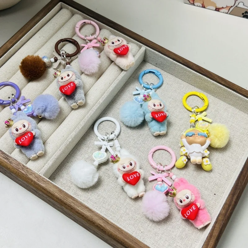 Mini Flocking Labubu Keychain Doll Keyring Cute Cartoon Heart Bowknot Mobile Phone Bag Pendant Charms Backpack Decoration Gifts
Mini Flocking Labubu Keychain Doll Keyring Cute Cartoon Heart Bowknot Mobile Phone Bag Pendant Charms Backpack Decoration Gifts