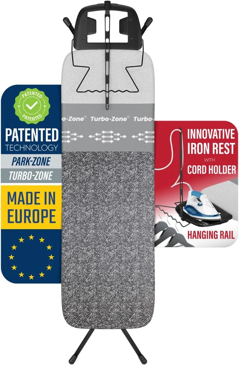 Bartnelli Heavy Duty Ironing Board 48x15 | Designed & Made in Europe with Patent Technology, Turbo & Park Zone
Bartnelli Heavy Duty Ironing Board 48x15 | Designed & Made in Europe with Patent Technology, Turbo & Park Zone