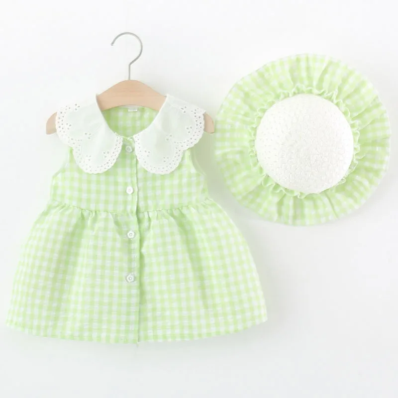 2Piece Summer Baby Girl Clothes Korean Fashion Cute Plaid Sleeveless Cotton Princess Dress+Sunhat Kids' Dresses And Suits B468
2Piece Summer Baby Girl Clothes Korean Fashion Cute Plaid Sleeveless Cotton Princess Dress+Sunhat Kids' Dresses And Suits B468