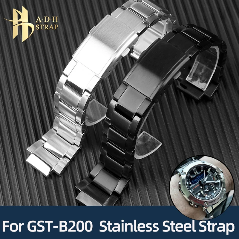 Solid Stainless Steel Watch Strap For Casio G-shock Steel Heart GST-B200 Male Interface Watch Chain Men's Watch Band Waterproof
Solid Stainless Steel Watch Strap For Casio G-shock Steel Heart GST-B200 Male Interface Watch Chain Men's Watch Band Waterproof