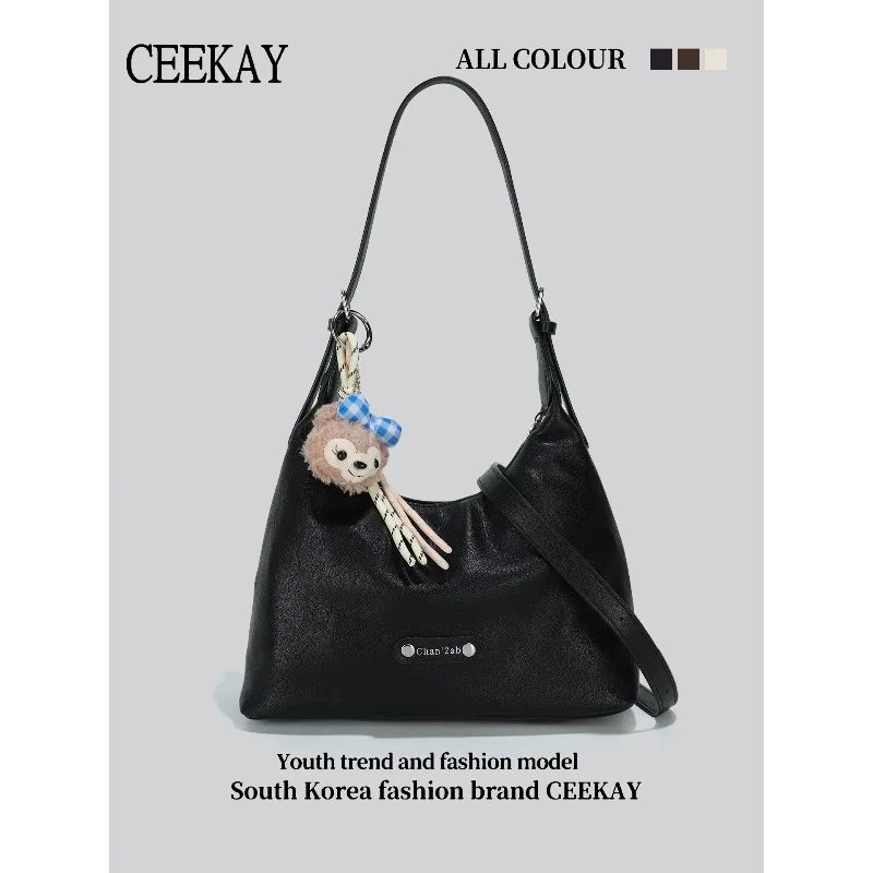2026 New CEEKAY Soft Leather Underarm Bag Casual Shoulder Bag with Plush Pendant & Metal Label, Large Capacity Handbag for Women
2026 New CEEKAY Soft Leather Underarm Bag Casual Shoulder Bag with Plush Pendant & Metal Label, Large Capacity Handbag for Women