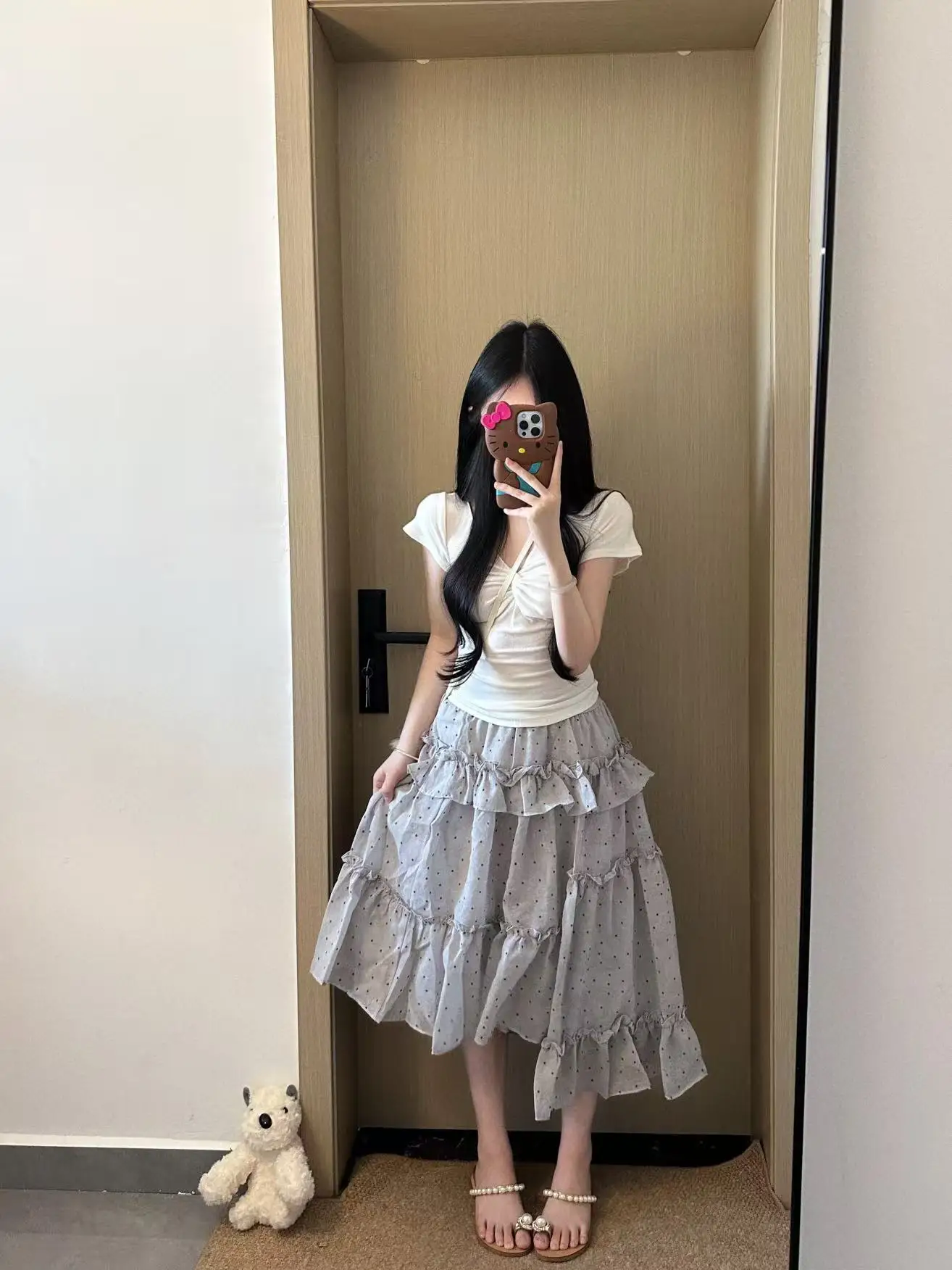 Large Size Korean Style Lazy Multi-Layered Polka Dot Floral Half Skirt Women's mid Waist Cake Skirt Summer Season
Large Size Korean Style Lazy Multi-Layered Polka Dot Floral Half Skirt Women's mid Waist Cake Skirt Summer Season