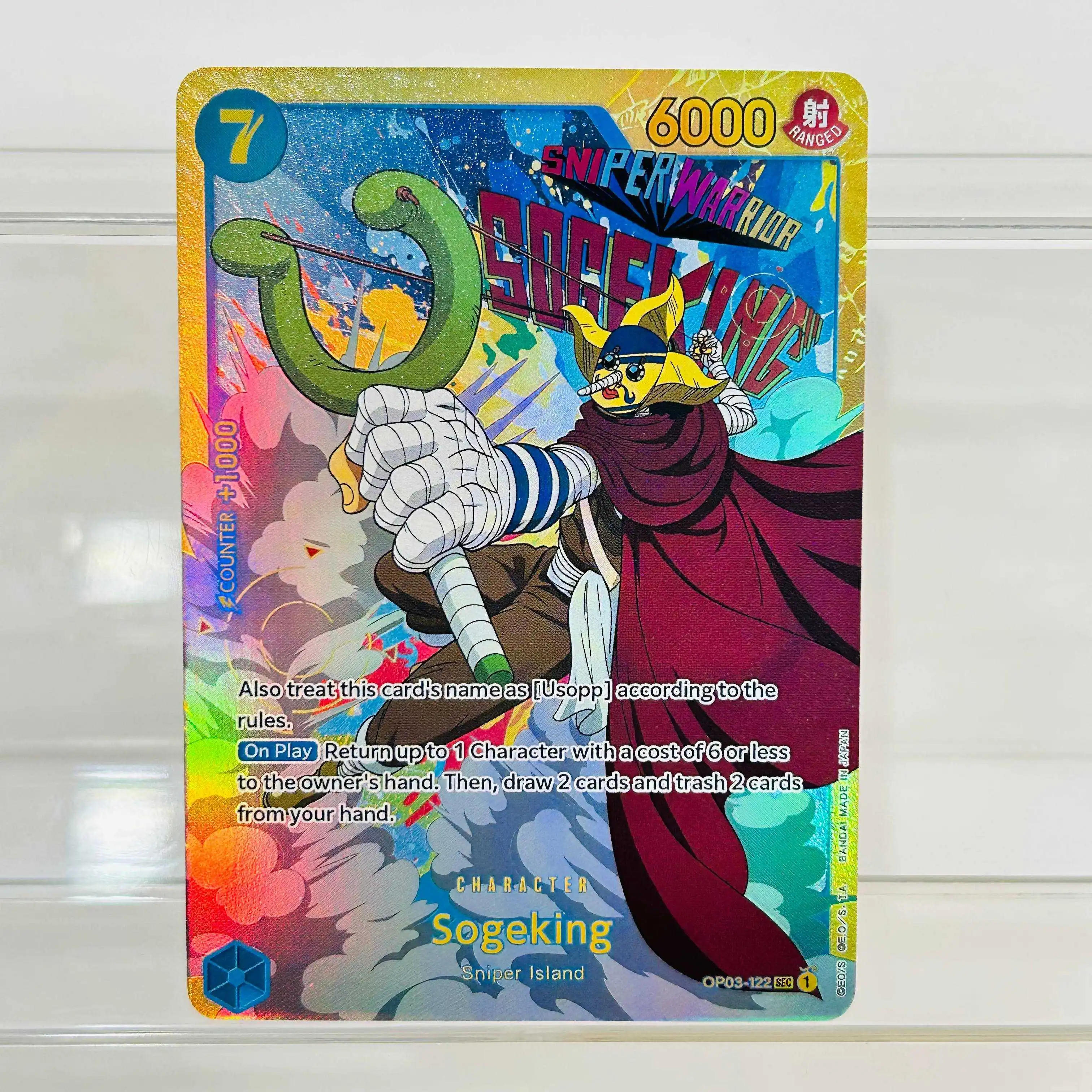 One Piece Sogeking OP03-122 Card English Version Holographic Texture Cards Perfect Condition DIY Premium Anime Collection Card
One Piece Sogeking OP03-122 Card English Version Holographic Texture Cards Perfect Condition DIY Premium Anime Collection Card