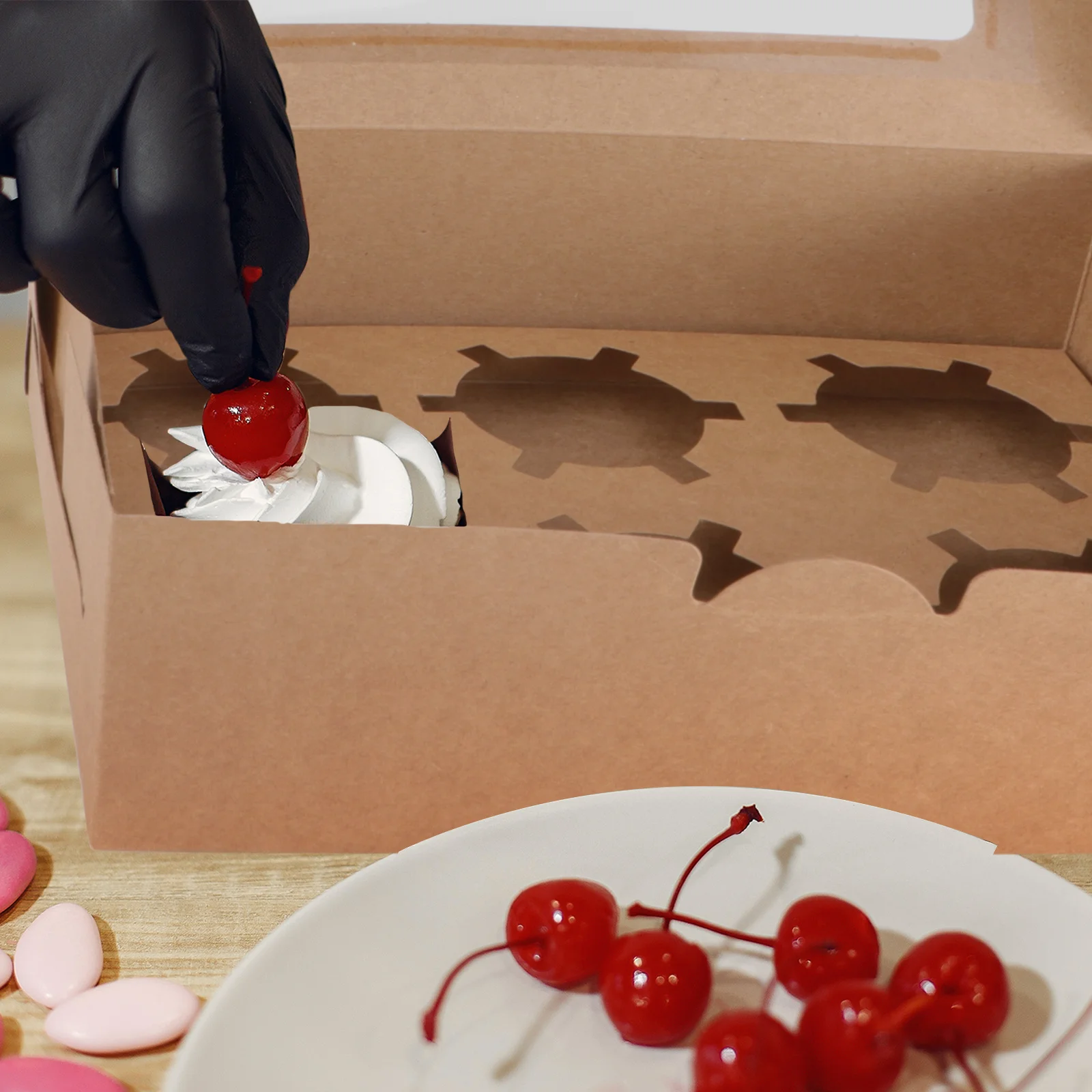 10pcs 6 Cavity Kraft Paper Cupcake Boxes Food Grade Bakery Container For Wedding Birthday Shower Cupcake Box With Insert
10pcs 6 Cavity Kraft Paper Cupcake Boxes Food Grade Bakery Container For Wedding Birthday Shower Cupcake Box With Insert