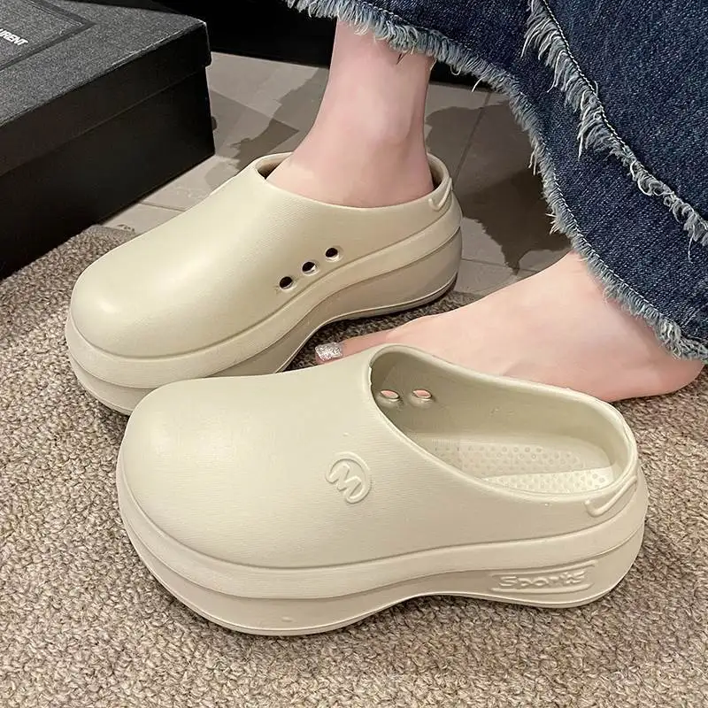Women's Thick Bottom Slip-On Shoes Outdoor Wear Lightweight Anti-Slip Waterproof Increased Height Chef Shoes Half Slippers
Women's Thick Bottom Slip-On Shoes Outdoor Wear Lightweight Anti-Slip Waterproof Increased Height Chef Shoes Half Slippers