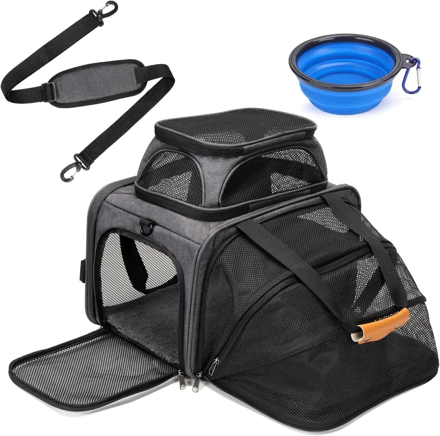 Expandable Pet Carrier Bag - Airline-Approved, Breathable Mesh, Secure Zippers, Padded Handle & Multi-Pockets (Light Grey)
Expandable Pet Carrier Bag - Airline-Approved, Breathable Mesh, Secure Zippers, Padded Handle & Multi-Pockets (Light Grey)