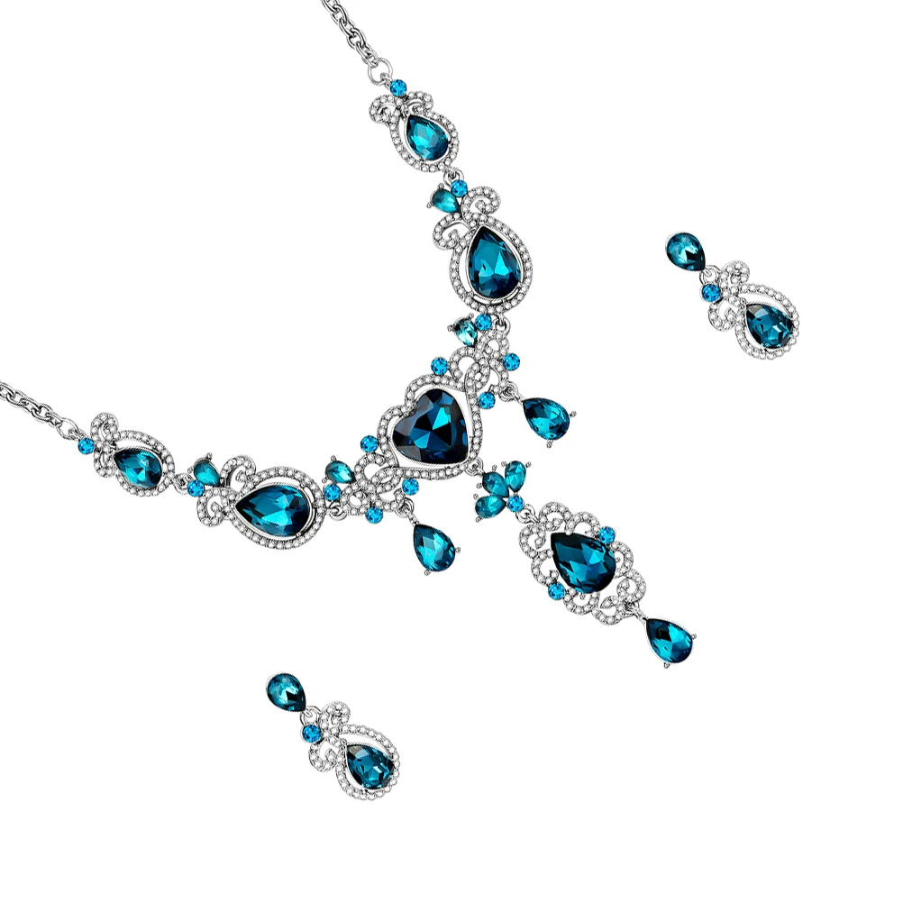 Blue Necklace Earring Set Rhinestone Alloy Jewelry Party Wedding Gift Luxury Dangler Clavicle Matching Neck Ear Accessories
Blue Necklace Earring Set Rhinestone Alloy Jewelry Party Wedding Gift Luxury Dangler Clavicle Matching Neck Ear Accessories
