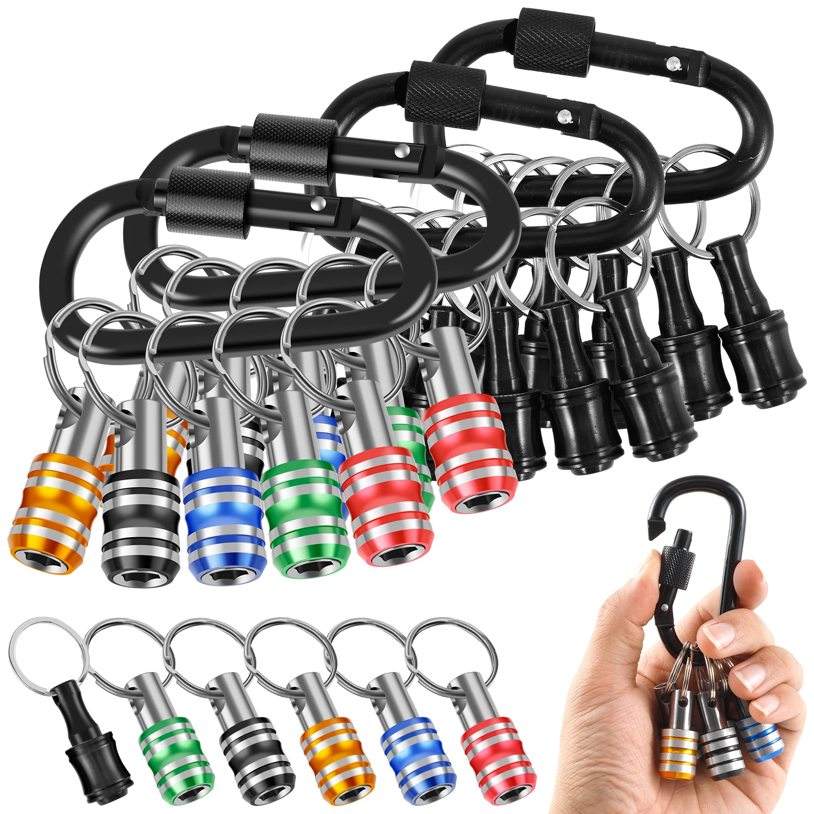 22Pcs 1/4 Inch Hex Shank Screwdriver Bit Holder Aluminum Alloy Bit Holder Keychain Sturdy Quick Change Drill Bit Socket Adapter
22Pcs 1/4 Inch Hex Shank Screwdriver Bit Holder Aluminum Alloy Bit Holder Keychain Sturdy Quick Change Drill Bit Socket Adapter