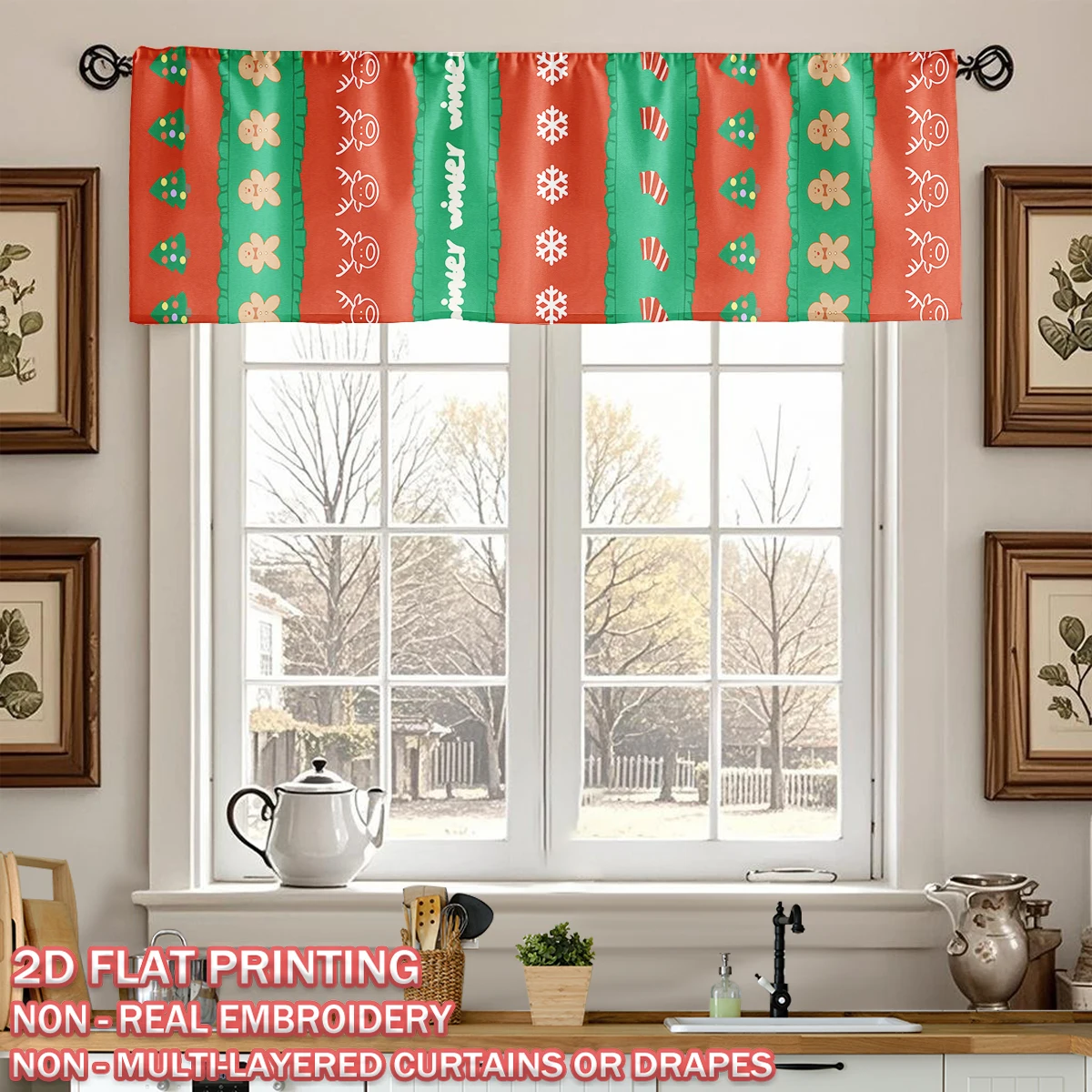 Christmas Flat Printing Kitchen Window Valance With Christmas Tree Gingerbread Man Snowflake For Home Party Door Window Decor
Christmas Flat Printing Kitchen Window Valance With Christmas Tree Gingerbread Man Snowflake For Home Party Door Window Decor