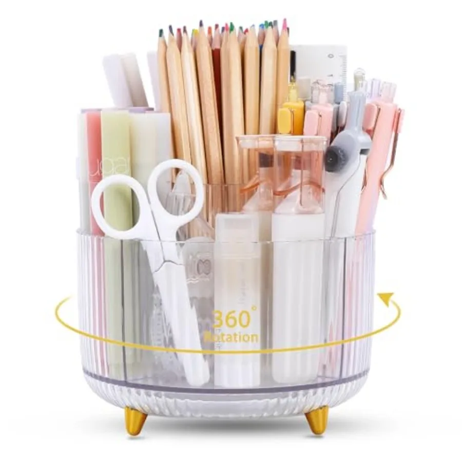 Rotating Pencil Pen Holder, Pen Organizer with 5 Slots - Aesthetic Desk Organizer and Accessories for School, Home, Office Supp
Rotating Pencil Pen Holder, Pen Organizer with 5 Slots - Aesthetic Desk Organizer and Accessories for School, Home, Office Supp