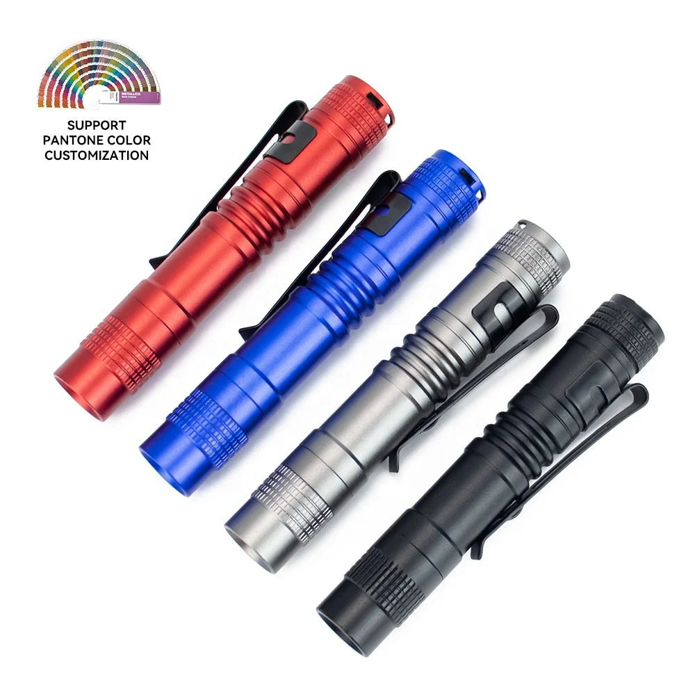 Small Mini Strong Bright Color Custom EDC Flashlight Supplier Aluminum Alloy Pen Light AAA Battery LED Torch Light
Small Mini Strong Bright Color Custom EDC Flashlight Supplier Aluminum Alloy Pen Light AAA Battery LED Torch Light