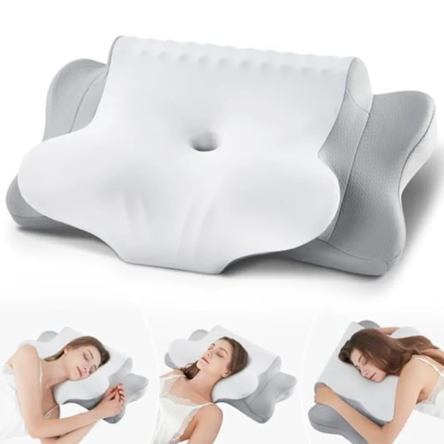 Cervical Pillow for Neck Pain Relief - Cooling Ergonomic Dual-Sided Orthopedic Neck Pillow with Ice Silk Pillowcase, Breathable
Cervical Pillow for Neck Pain Relief - Cooling Ergonomic Dual-Sided Orthopedic Neck Pillow with Ice Silk Pillowcase, Breathable