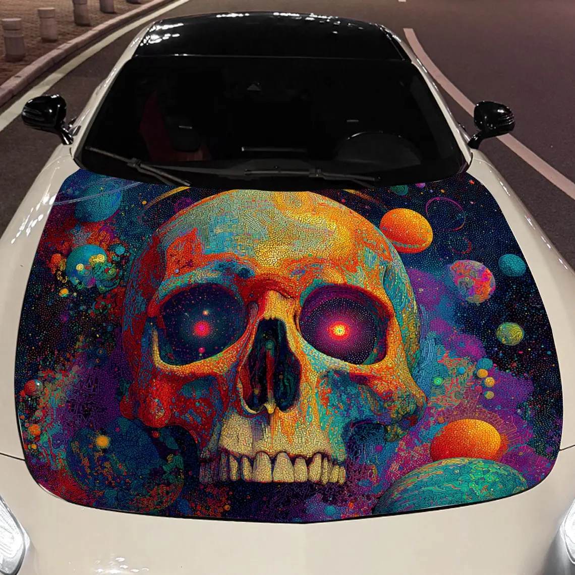 Colorful Skeleton Car hood packaging sticker, PVC material, self-adhesive waterproof, anti-slip paint, car exterior decoration a
Colorful Skeleton Car hood packaging sticker, PVC material, self-adhesive waterproof, anti-slip paint, car exterior decoration a