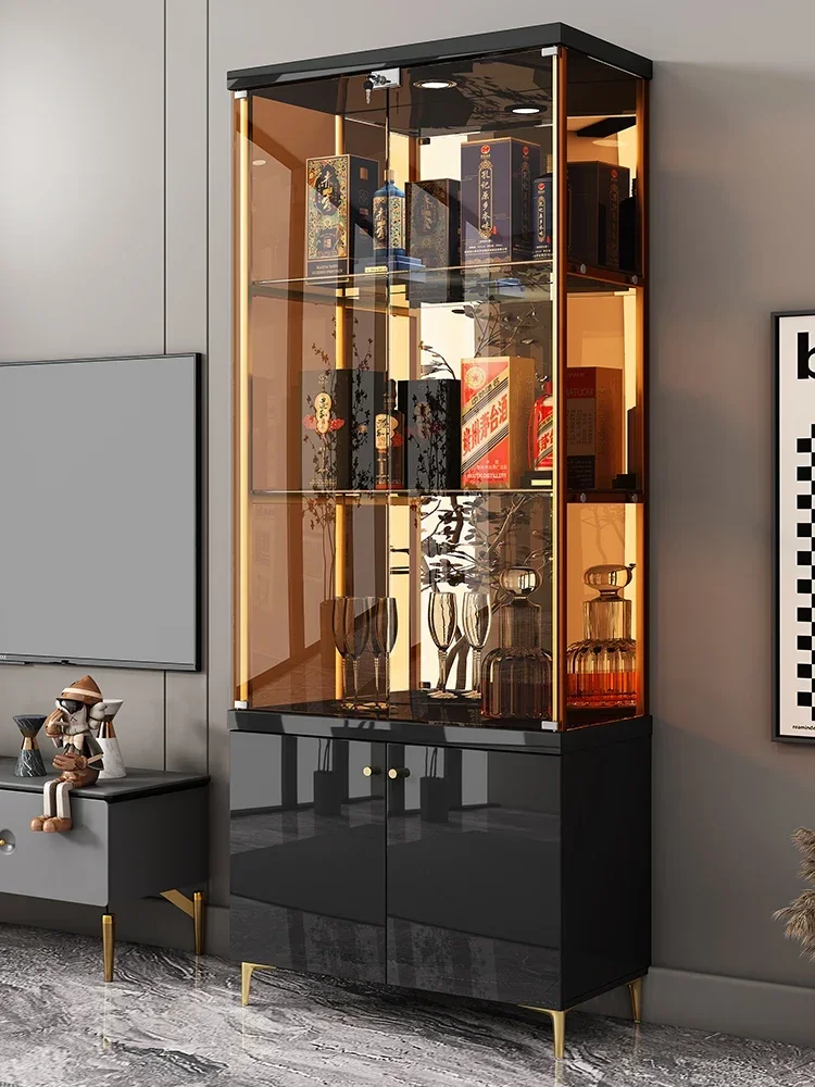 Glass Door Wine Cabinet Display Modern Simple Nordic Restaurant Coffee Transparent Cabinet Led Household Vitrina Bar Furniture
Glass Door Wine Cabinet Display Modern Simple Nordic Restaurant Coffee Transparent Cabinet Led Household Vitrina Bar Furniture