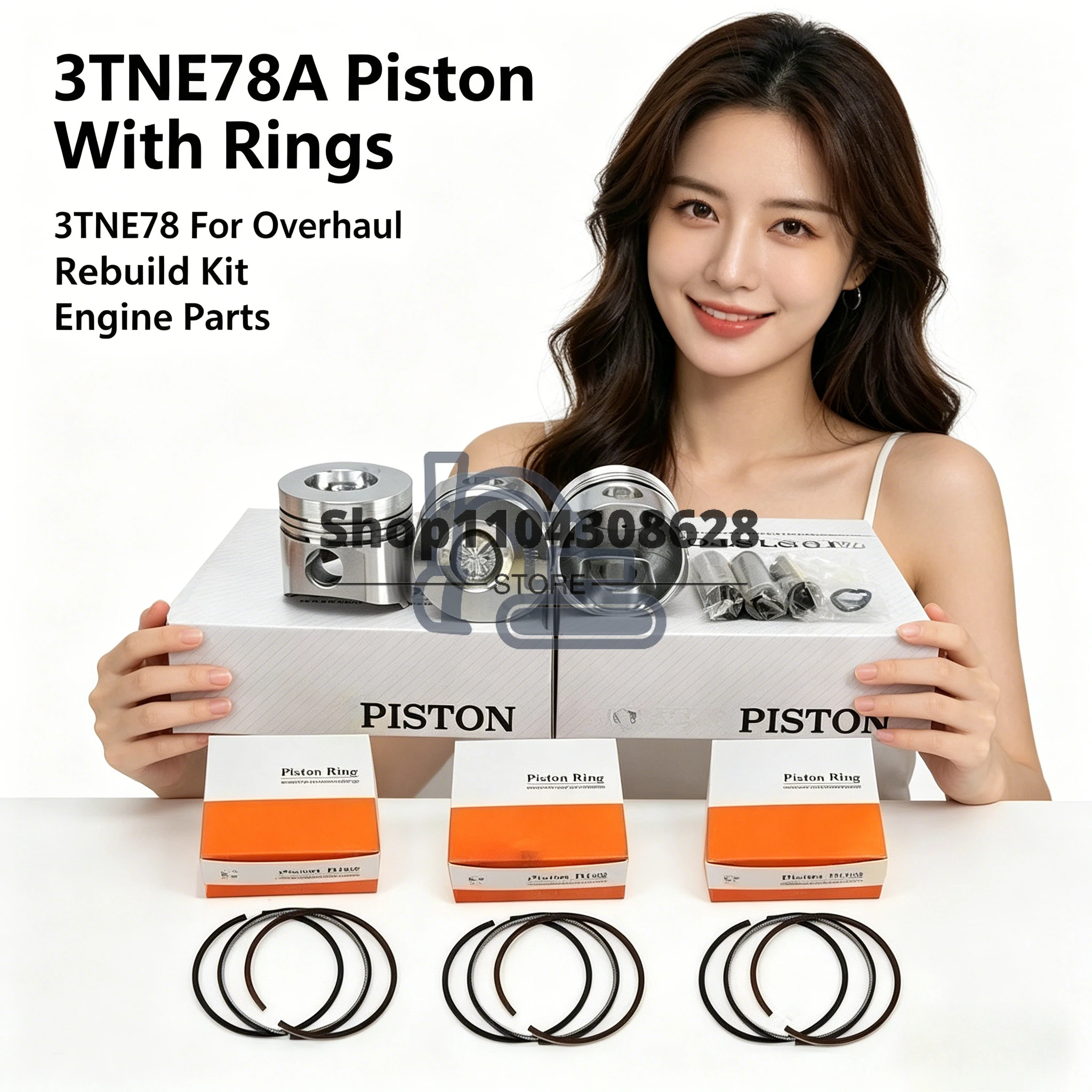 3TNE78A Piston With Rings 3TNE78 For Overhaul Rebuild Kit Engine Parts