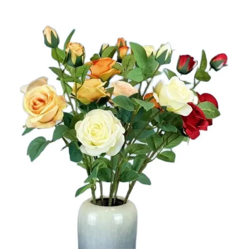 5Pcs Faux Long Stem Spring Rose (4 Heads/Piece) Simulation Rosa Green Leaf for Wedding Centerpieces 7 Colors Available
5Pcs Faux Long Stem Spring Rose (4 Heads/Piece) Simulation Rosa Green Leaf for Wedding Centerpieces 7 Colors Available