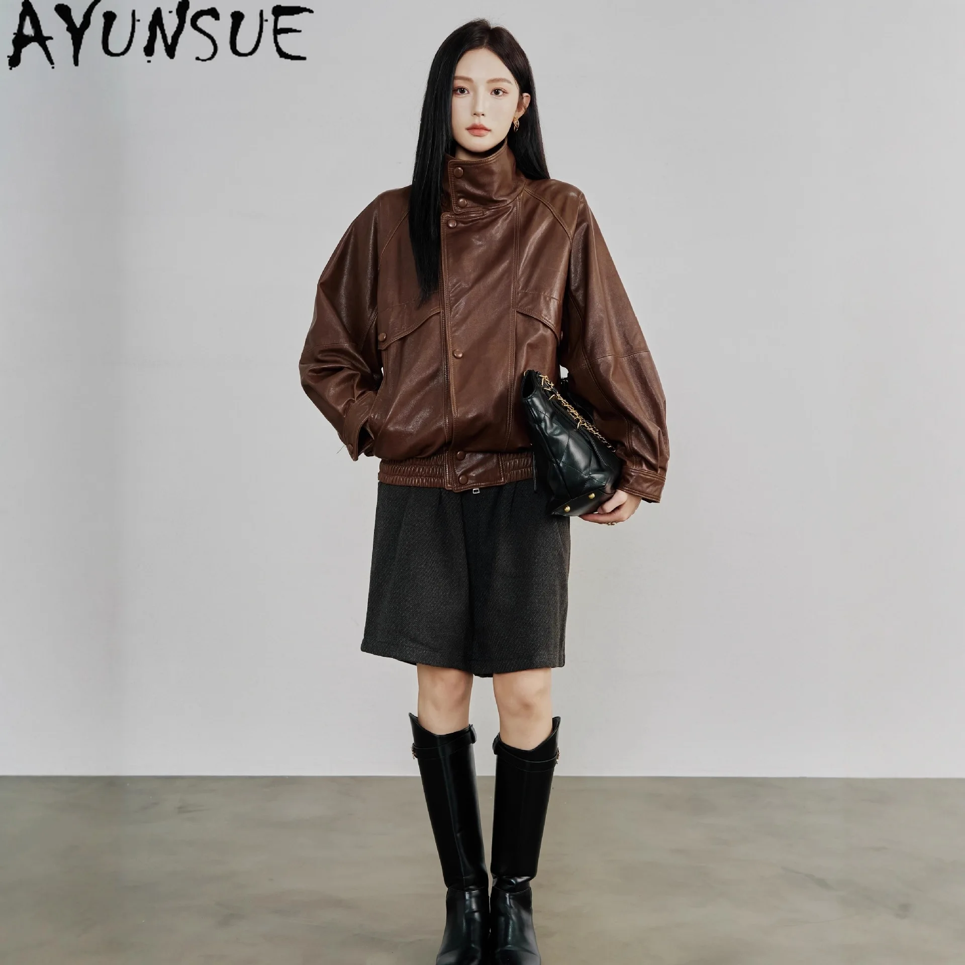 AYUNSUE Real Leather Jacket Woman Autumn Clothes elegant Sheepskin Coat for Women Fashion Loose Fit New Style Jaqueta De Couro
AYUNSUE Real Leather Jacket Woman Autumn Clothes elegant Sheepskin Coat for Women Fashion Loose Fit New Style Jaqueta De Couro
