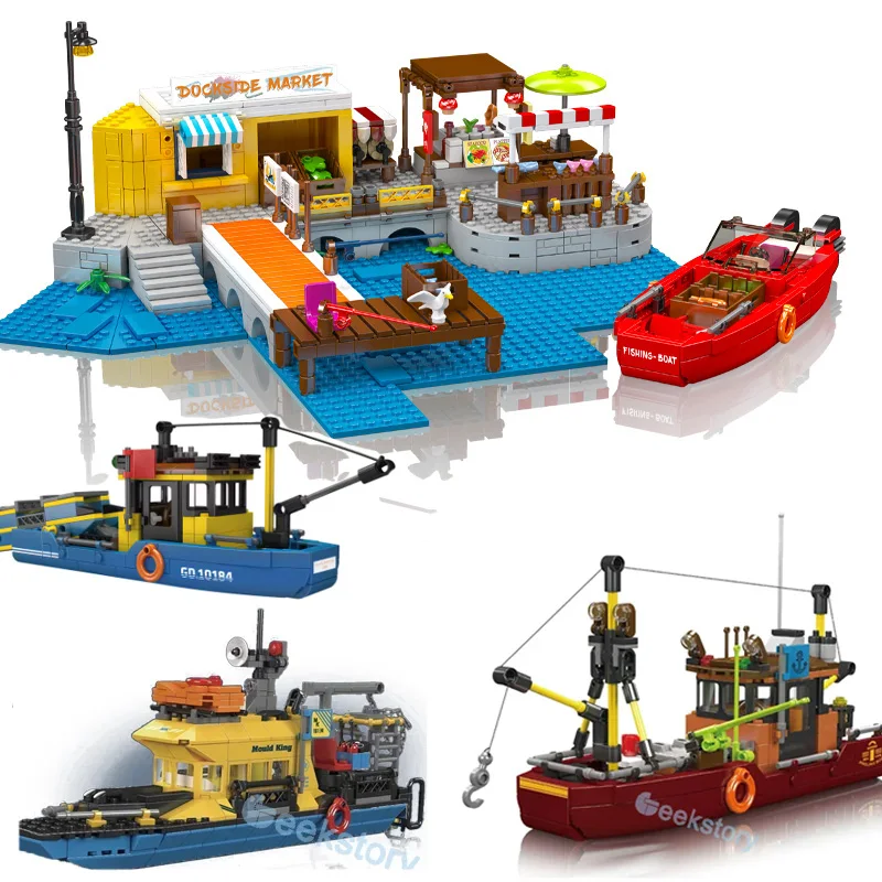 MOC Dock Market/Waste Management Ship 10184 Building Blocks Assembly Exploration Ship/Fishing Boat 10135 DIY Bricks Toys Gifts 
MOC Dock Market/Waste Management Ship 10184 Building Blocks Assembly Exploration Ship/Fishing Boat 10135 DIY Bricks Toys Gifts