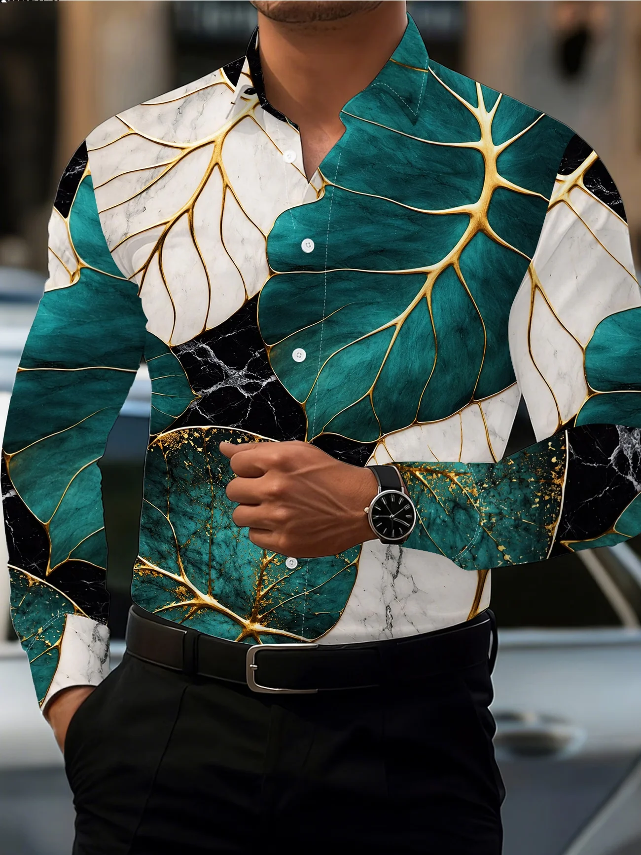 New black gold diamond shaped 3D printed men's long sleeved shirt with collar and personalized shirt clothing
New black gold diamond shaped 3D printed men's long sleeved shirt with collar and personalized shirt clothing