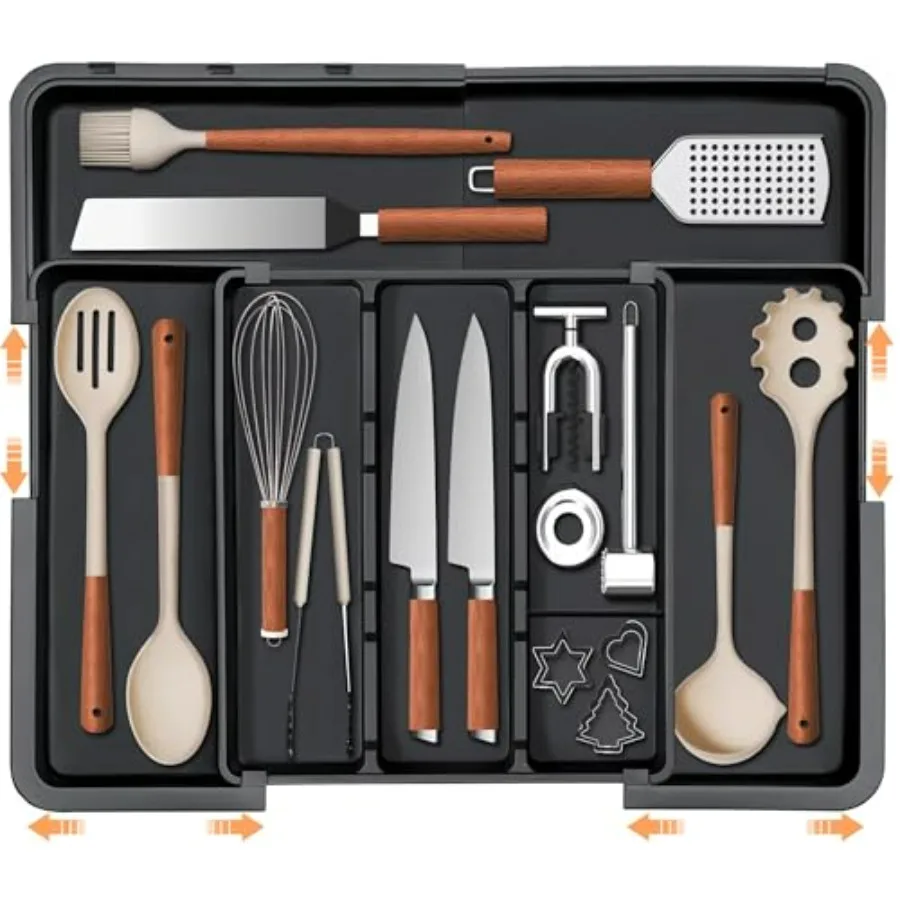 Large Utensil Drawer Organizer Expandable Silverware Organizer for Kitchen Drawer Adjustable Cooking Utensil Holder Cutlery Fla
Large Utensil Drawer Organizer Expandable Silverware Organizer for Kitchen Drawer Adjustable Cooking Utensil Holder Cutlery Fla