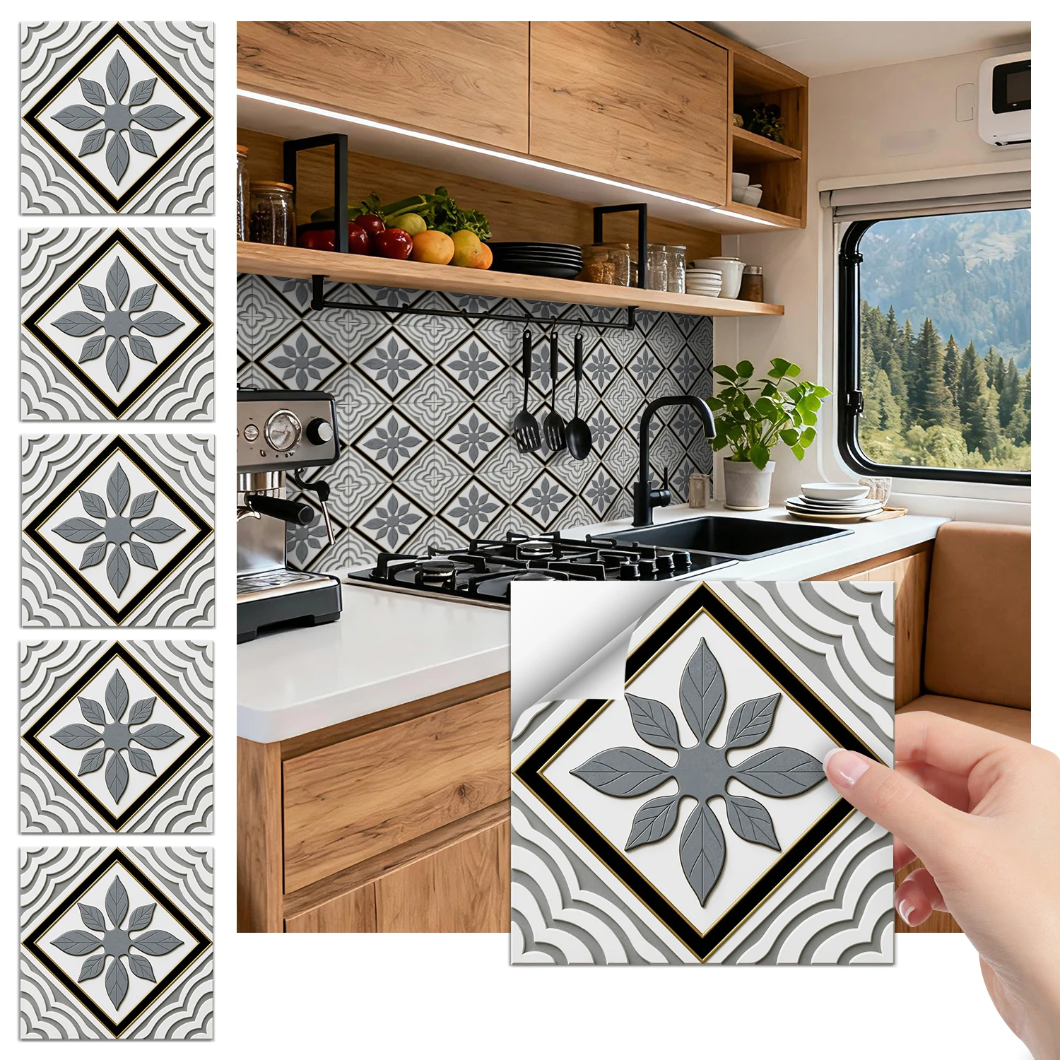 36 pieces of minimalist floral tile stickers, self-adhesive wall stickers, waterproof kitchen, bathroom and home decoration
36 pieces of minimalist floral tile stickers, self-adhesive wall stickers, waterproof kitchen, bathroom and home decoration