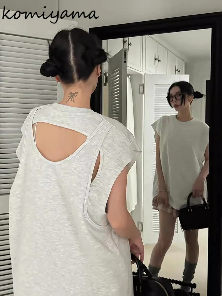 Sexy Backless Ropa De Mujer Sleeveless Woman Clothing Loose All-match Clothes Personality T Shirt 2025 New Design Camisetas
Sexy Backless Ropa De Mujer Sleeveless Woman Clothing Loose All-match Clothes Personality T Shirt 2025 New Design Camisetas
