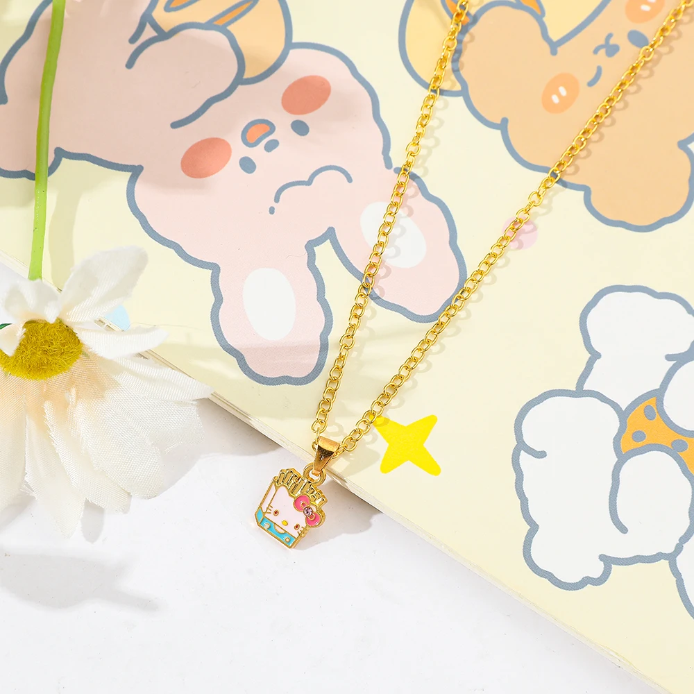 Hello Kitty French Fries Shape Necklace Cute Cartoon Kitty Cat Charm Pendant Women's Jewelry Fashion Gift
Hello Kitty French Fries Shape Necklace Cute Cartoon Kitty Cat Charm Pendant Women's Jewelry Fashion Gift