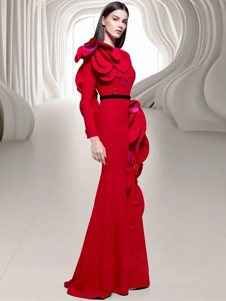 Sexy O Neck Long Sleeve Draped Patchwork Maxi Dress Women Red Ruched Design Slim Dresses Elegant Evening Party Cocktail Gowns
Sexy O Neck Long Sleeve Draped Patchwork Maxi Dress Women Red Ruched Design Slim Dresses Elegant Evening Party Cocktail Gowns