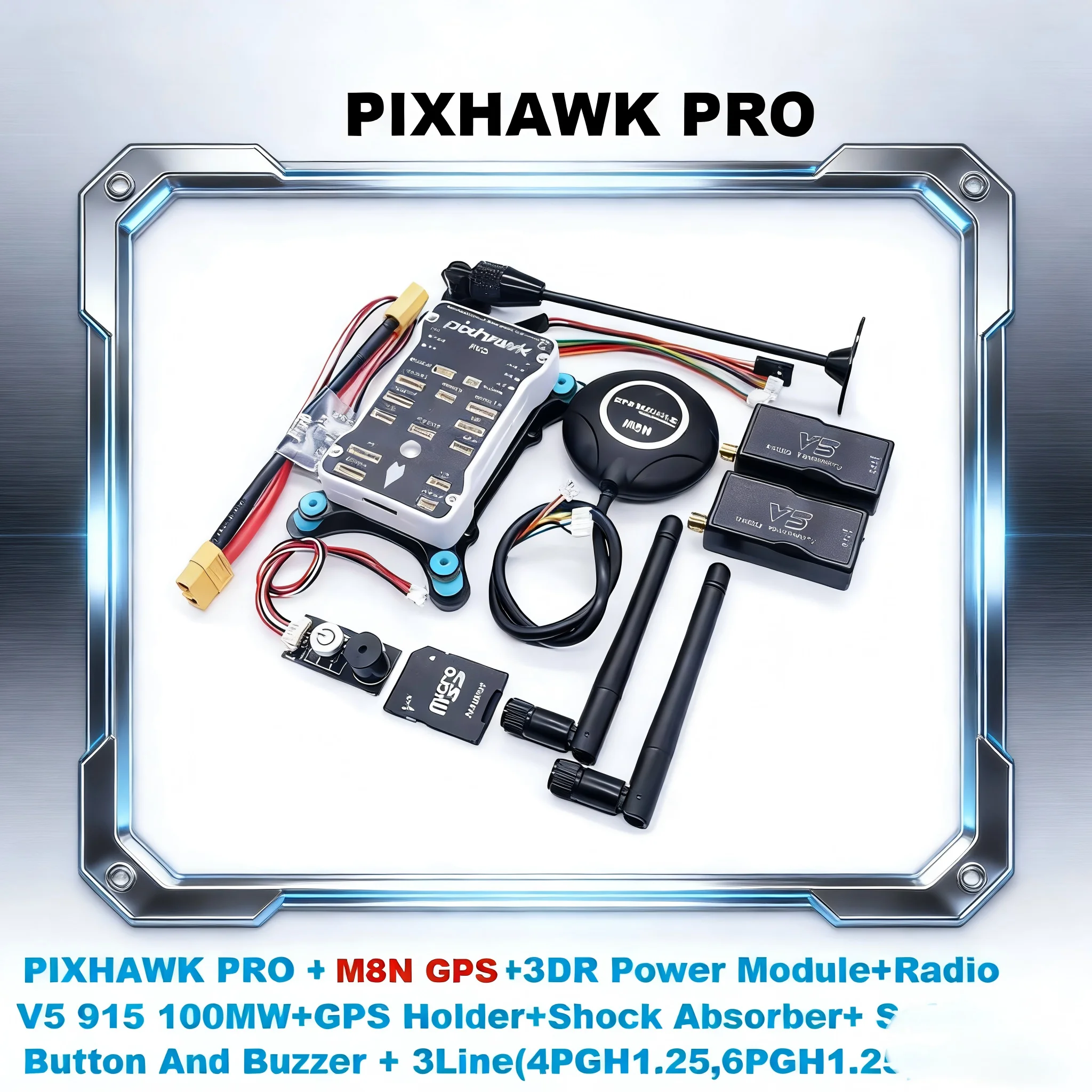 Полетный контроллер Pixhawk PX4 PRO White Shell PIX 32 Bit с 4G SD для радиоуправляемых квадрокоптеров Ardupilot ArduPlane ArduRover
Полетный контроллер Pixhawk PX4 PRO White Shell PIX 32 Bit с 4G SD для радиоуправляемых квадрокоптеров Ardupilot ArduPlane ArduRover