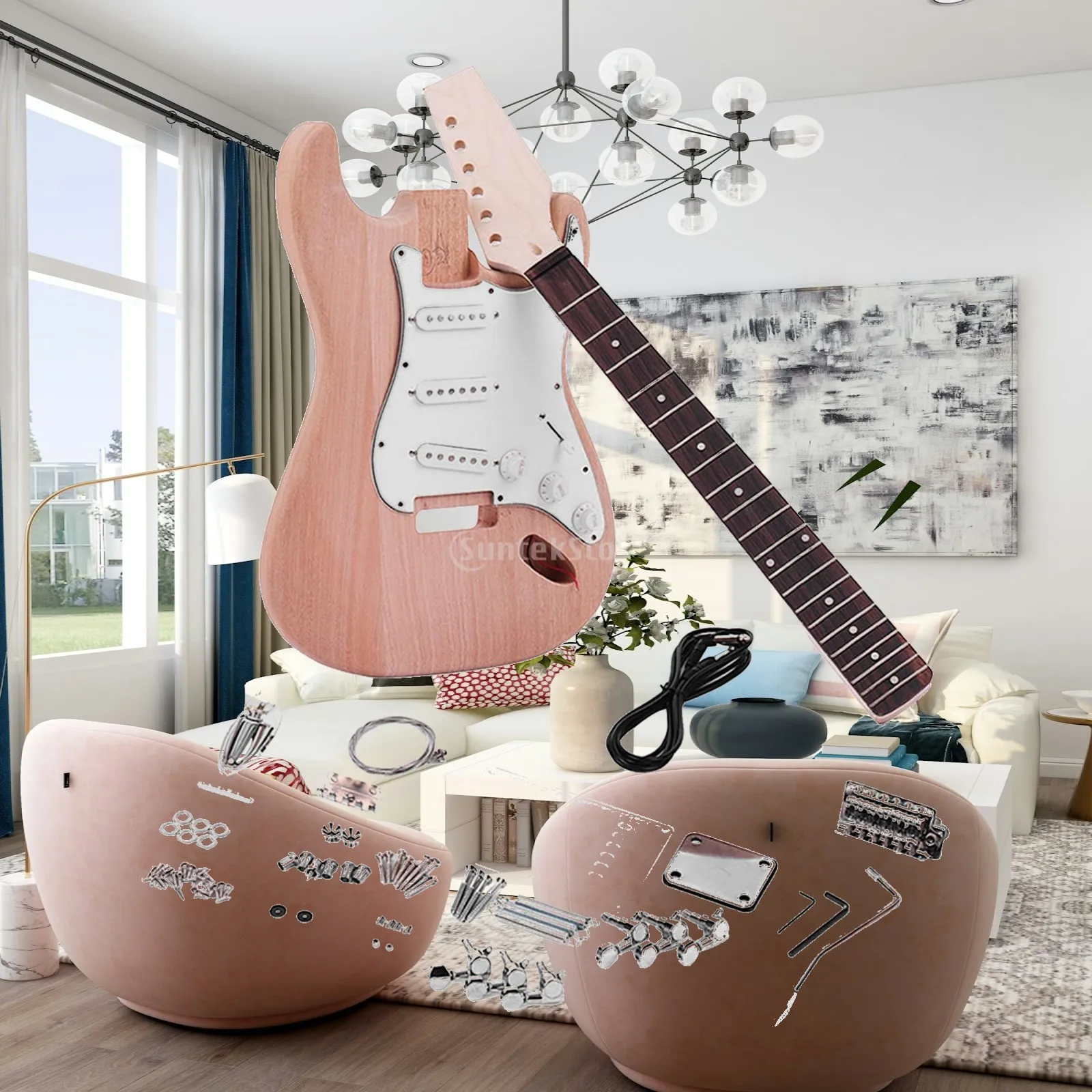 Unfinished DIY Electric Guitar Kit Mahogany Wooden DIY Guitar Parts
Unfinished DIY Electric Guitar Kit Mahogany Wooden DIY Guitar Parts