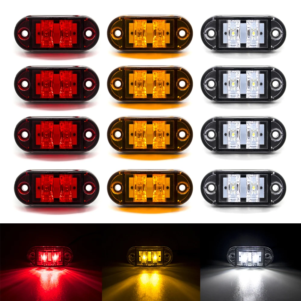 4PCS 12V 24V LED Side Marker Lights Warning Light Auto Car External Lights Trailer Truck Lorry Yellow White Red Clearance Lights
4PCS 12V 24V LED Side Marker Lights Warning Light Auto Car External Lights Trailer Truck Lorry Yellow White Red Clearance Lights