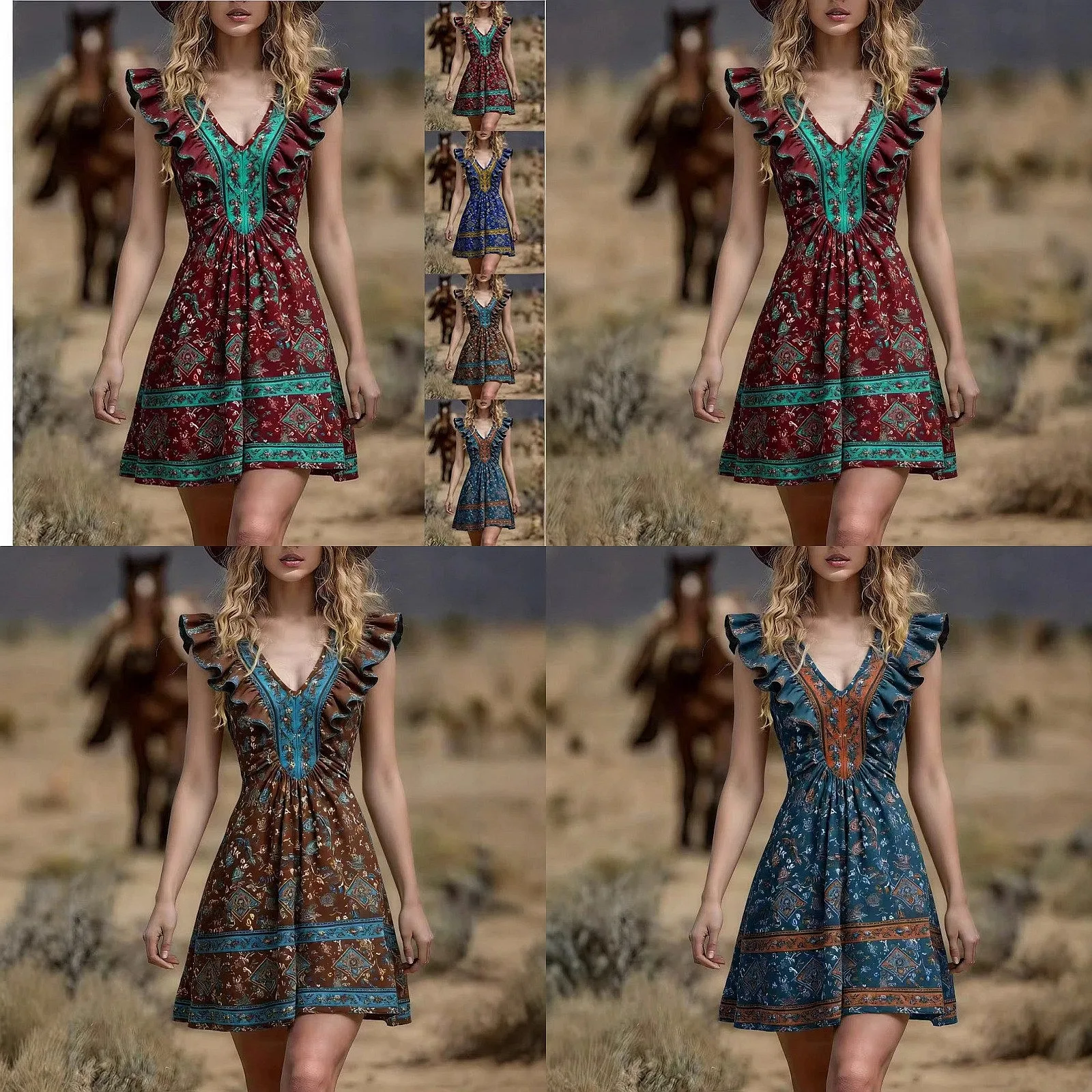 Summer Spring Printed Dress Dresses Women Fashion Casual Floral Dresses 2025
Summer Spring Printed Dress Dresses Women Fashion Casual Floral Dresses 2025