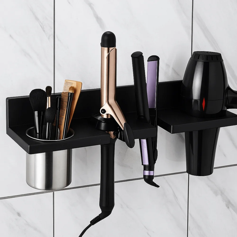 Vintage Wooden Hair Dryer Holder Space Saving Stylish Hair Straightener Holder Wall-Mounted Curling Iron Shelf Blow Dryers
Vintage Wooden Hair Dryer Holder Space Saving Stylish Hair Straightener Holder Wall-Mounted Curling Iron Shelf Blow Dryers