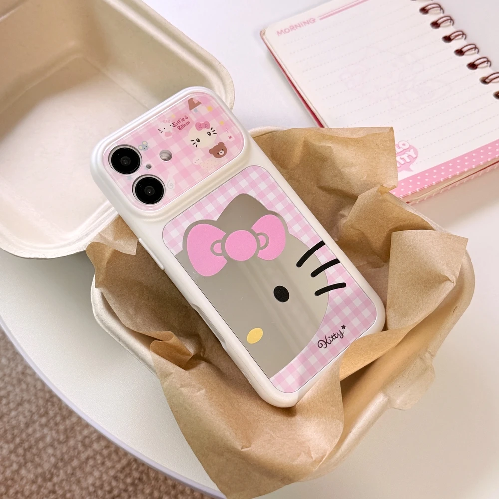 Fashion Cute Cartoon Sanrio Hello Kittty Bow Mirror Surface Phone Case For iPhone 17 Pro 16 15 Pro Max Shockproof Hard Cover
Fashion Cute Cartoon Sanrio Hello Kittty Bow Mirror Surface Phone Case For iPhone 17 Pro 16 15 Pro Max Shockproof Hard Cover
