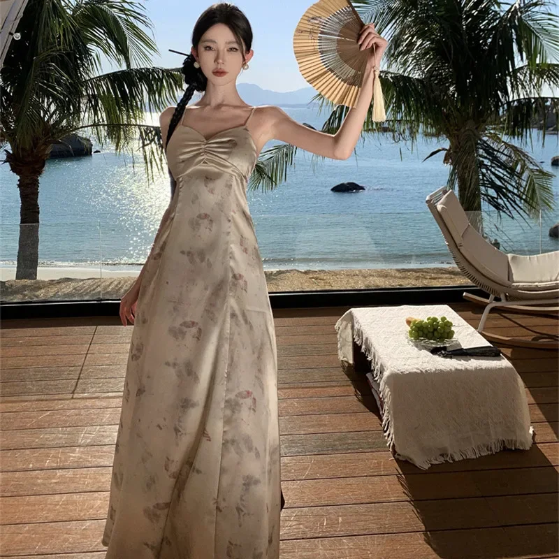 2024 Spring Summer Suspender Dresses for Women Retro Print Patchwork Fashion Vestidos be mujer Lace-up Backlesk Sexy Robe Dress
2024 Spring Summer Suspender Dresses for Women Retro Print Patchwork Fashion Vestidos be mujer Lace-up Backlesk Sexy Robe Dress