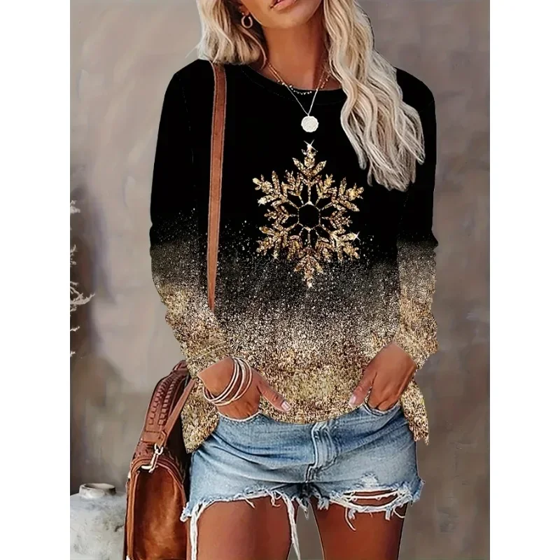 Christmas theme Snowflake 3D Print O-Neck Long Sleeve T-Shirt Fashion Women clothing Casual y2k clothes Harajuku Female clothing
Christmas theme Snowflake 3D Print O-Neck Long Sleeve T-Shirt Fashion Women clothing Casual y2k clothes Harajuku Female clothing