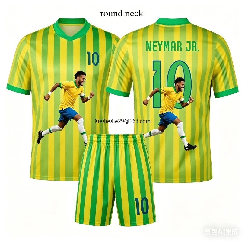 AI New 2026 Fashion Neymar # 10 Football Jersey Summer Unisex Children's Adult T-shirt Shorts Parent-child Loose Set Large Size
AI New 2026 Fashion Neymar # 10 Football Jersey Summer Unisex Children's Adult T-shirt Shorts Parent-child Loose Set Large Size