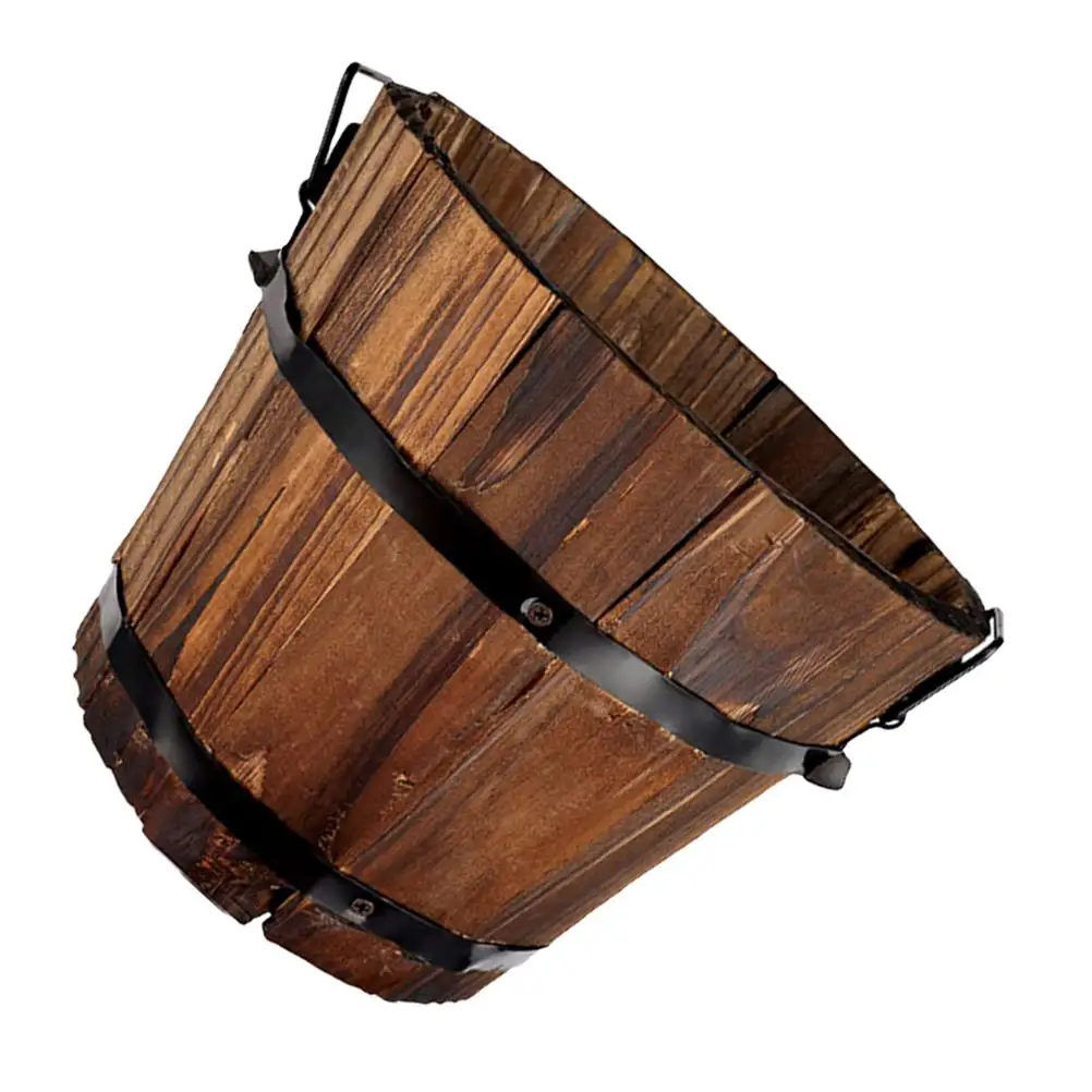 Wooden Round Barrel Planter Eco Friendly Carbonized Wood Garden Vegetable Flower Potato Plant Container Decor Home Outdoor
Wooden Round Barrel Planter Eco Friendly Carbonized Wood Garden Vegetable Flower Potato Plant Container Decor Home Outdoor