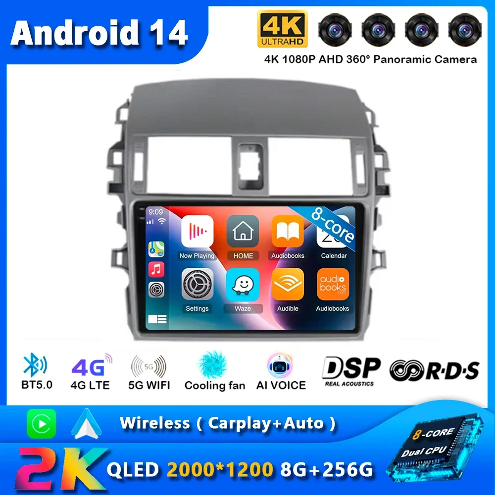 Android 14 Carplay Car Radio For Toyota Corolla E140 E150 2006 - 2013 Navigation Multimedia GPS Player Stereo WiFi+4G Video DVD
Android 14 Carplay Car Radio For Toyota Corolla E140 E150 2006 - 2013 Navigation Multimedia GPS Player Stereo WiFi+4G Video DVD