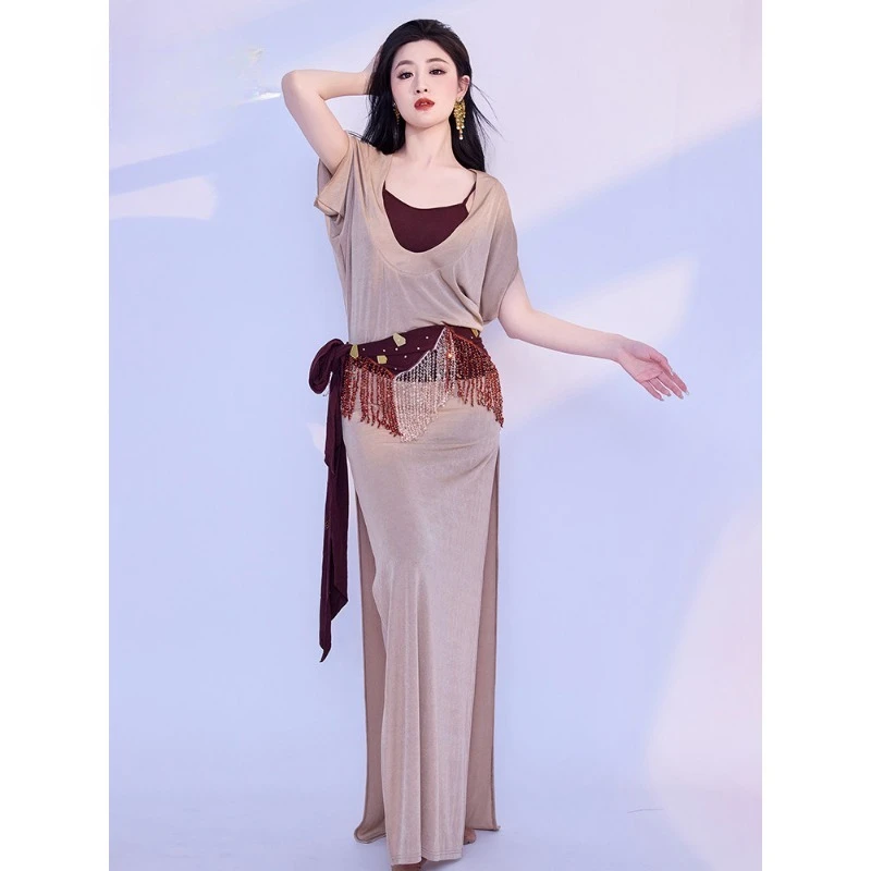 New belly dance robe practice suit folk performance costume
New belly dance robe practice suit folk performance costume