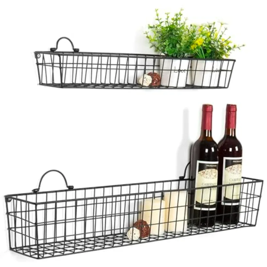 2pcs 30-Inch Wire Baskets for Storage and Organization, Rustic Black Wall Mounted Metal Display Racks
2pcs 30-Inch Wire Baskets for Storage and Organization, Rustic Black Wall Mounted Metal Display Racks
